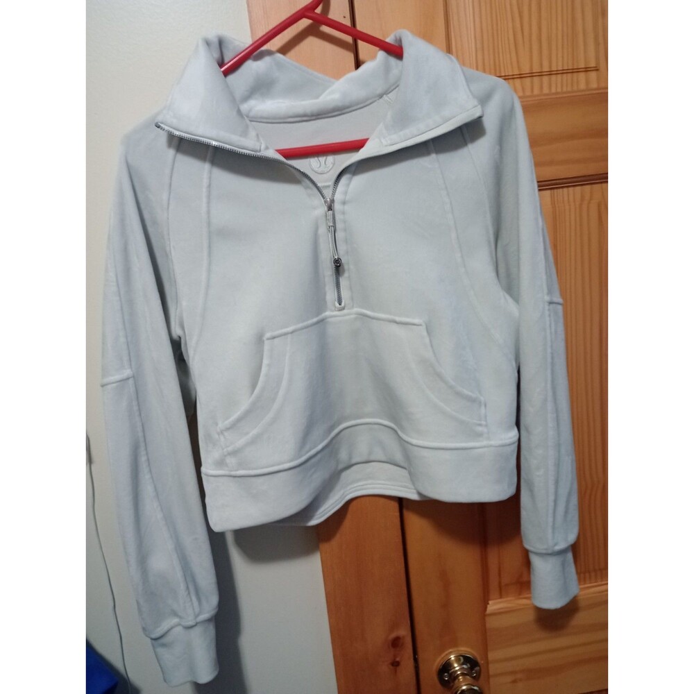 Lululemon Scuba Oversized Funnel Neck Half Zip Womens XS/S White Velvet